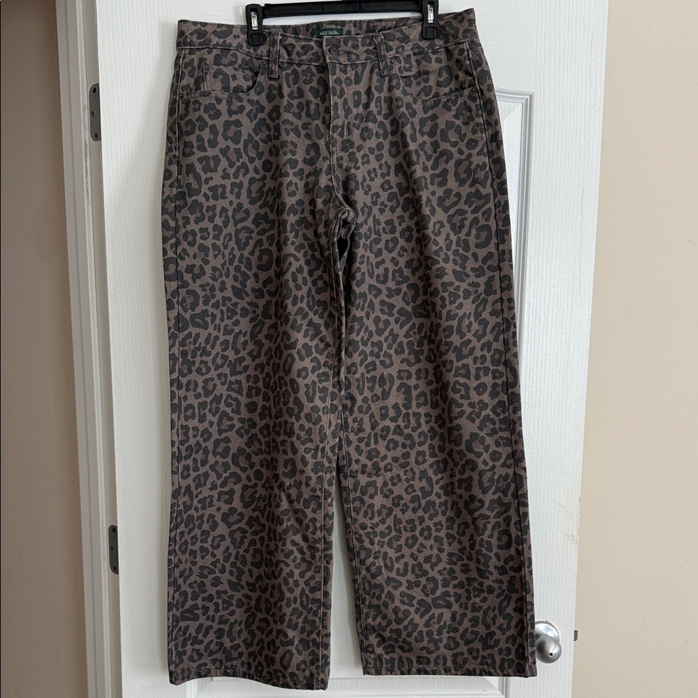 Wild Fable Leopard Print Wide Leg Jeans